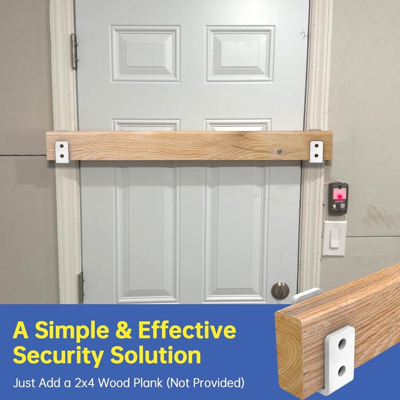 KOMOHOM 2x4 Door Barricade Brackets, Grade U-Shaped Security Brackets for Wood, Sheds, Gates & Basement Doors (2x4 Lumber Lock) 3mm White - Image 5